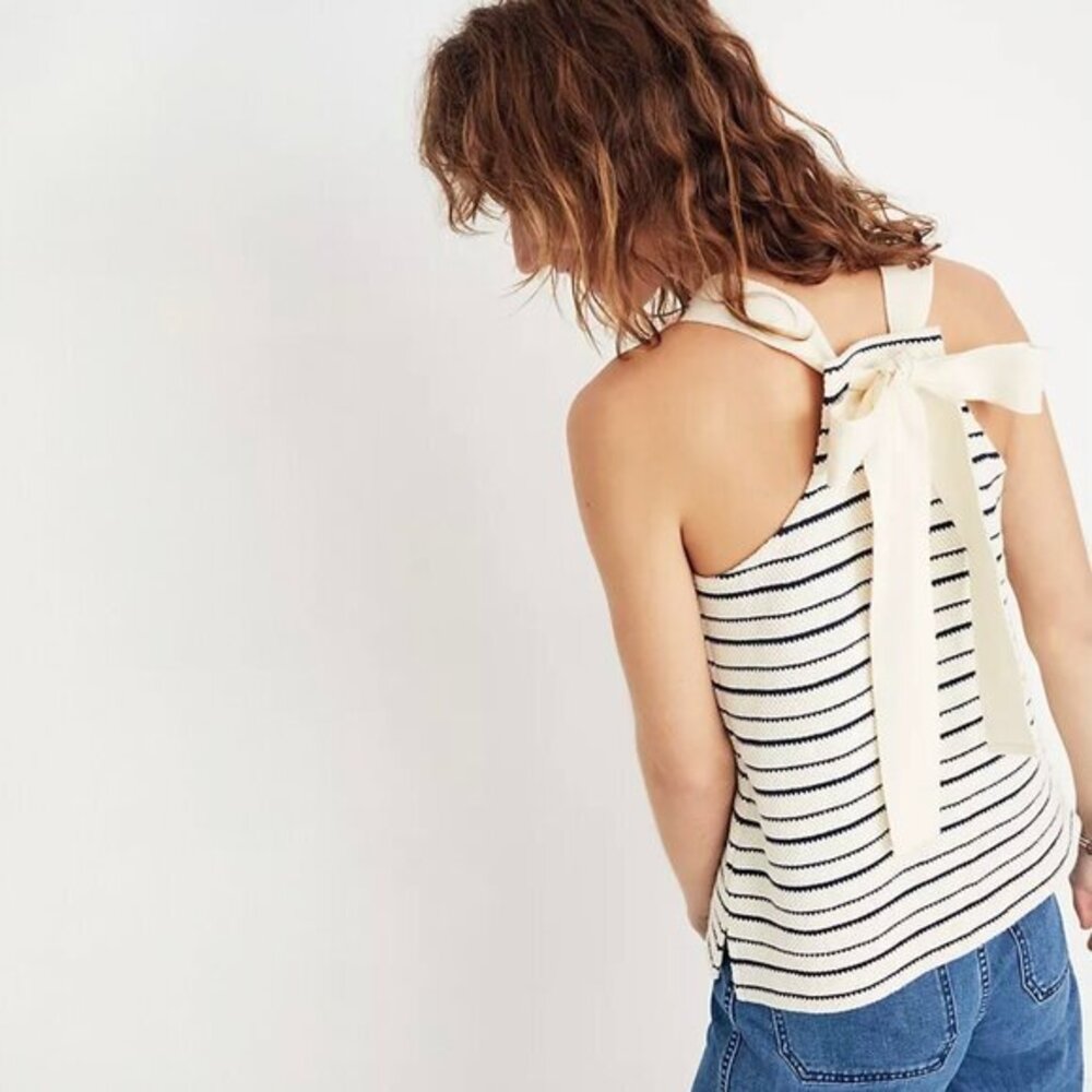 Madewell Striped Bow Back Tank - sz Medium